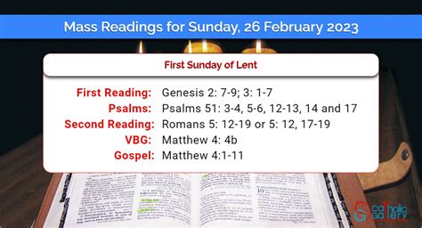 Daily Mass Readings 26th February 2023, Sunday