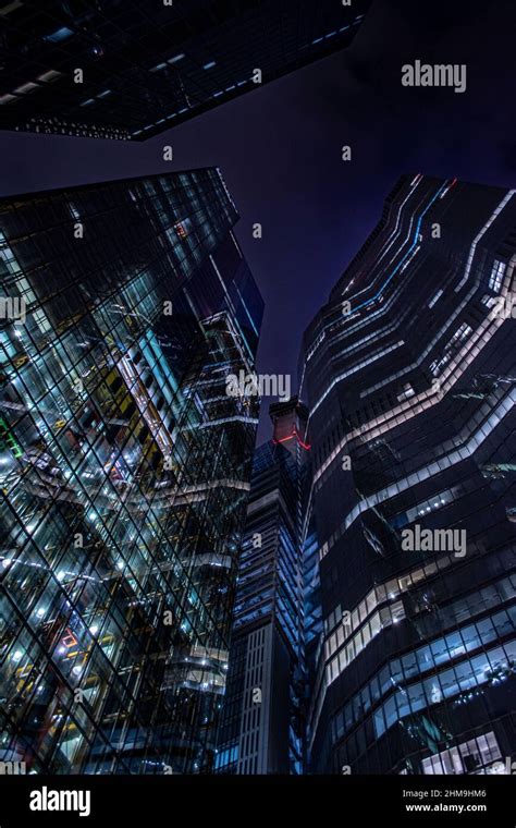 Looking up at Leadenhall Building, London, at night time Stock Photo ...