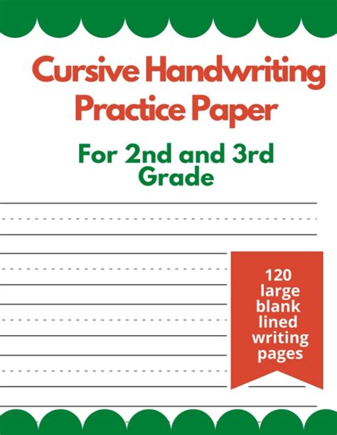 Buy Cursive Handwriting Practice Paper for 2nd and 3rd grade: Lined paper for cursive ...