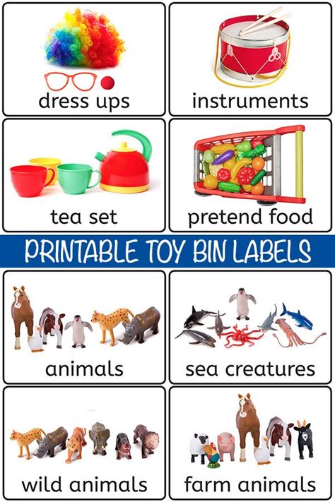 Kids Toy Room Labels - Toy Bin Labels Turquoise Printable for Classroom or / Toy organization ...