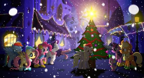 The First Snow - MLP Mane 6 Christmas Wallpaper by allwat on ...