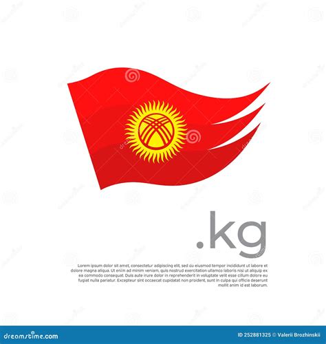 Kyrgyzstan Flag. Vector Stylized Design National Poster on a White Background Stock Vector ...