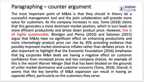 Expository Essay: Sample counter argument paragraph