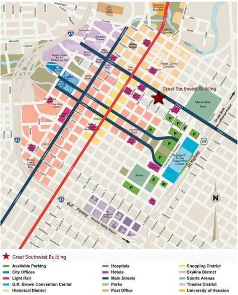 Downtown Houston Map - Houston Texas • mappery | Houston map, Downtown ...