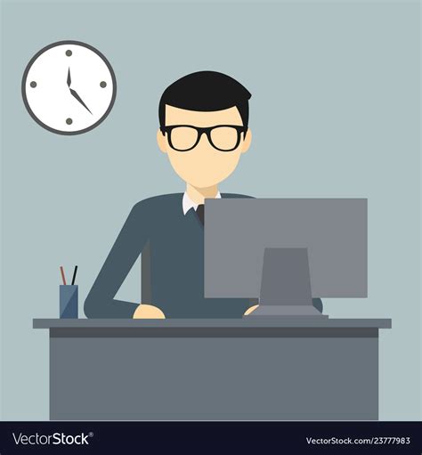 Person working on a computer Royalty Free Vector Image