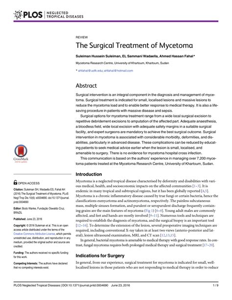 (PDF) The Surgical Treatment of Mycetoma