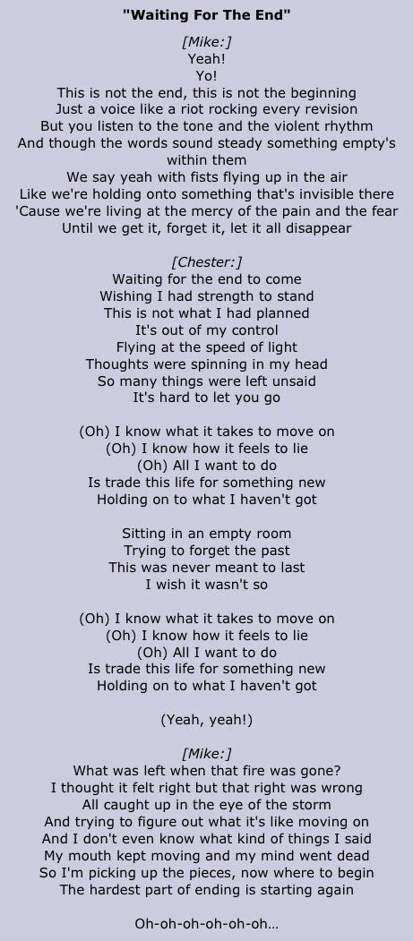 In The End Lyrics