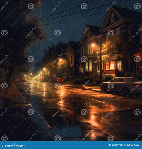 Night City , Dark and Rain Concept , Soft Light Photo Stock ...