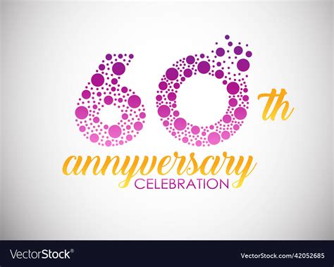 60 years anniversary celebration logo design Vector Image