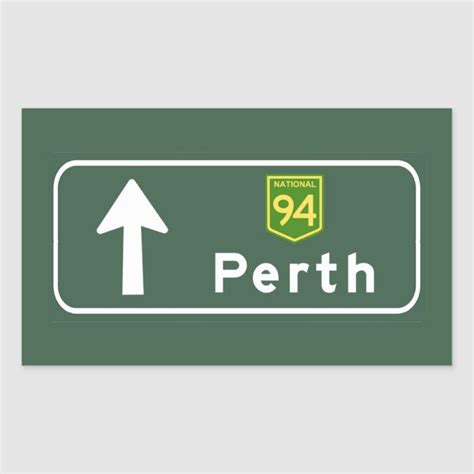 Perth, Australia Road Sign Rectangular Sticker | Zazzle | Perth, Road signs, Print stickers