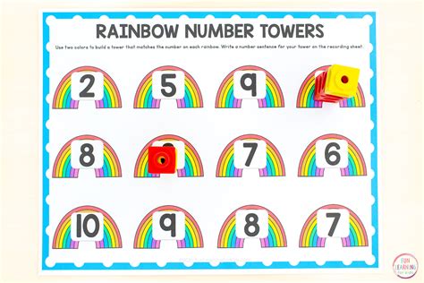 Rainbow Number Towers Free Printable Math Activity