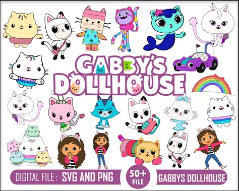 Gabbys Dollhouse SVG PNG, Gabby Characters, Gabby Font Svg | lupon.gov.ph