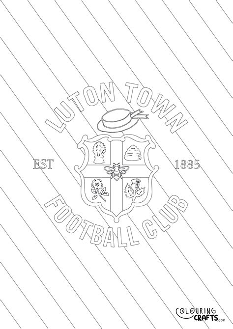 Striped Luton Town Badge Printable Colouring Page - Colouring Crafts