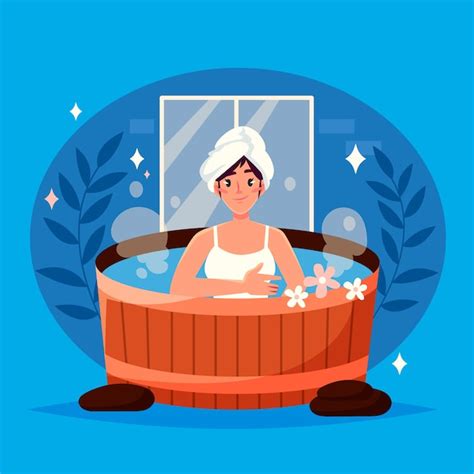 Premium Vector | Spa hot tub illustration