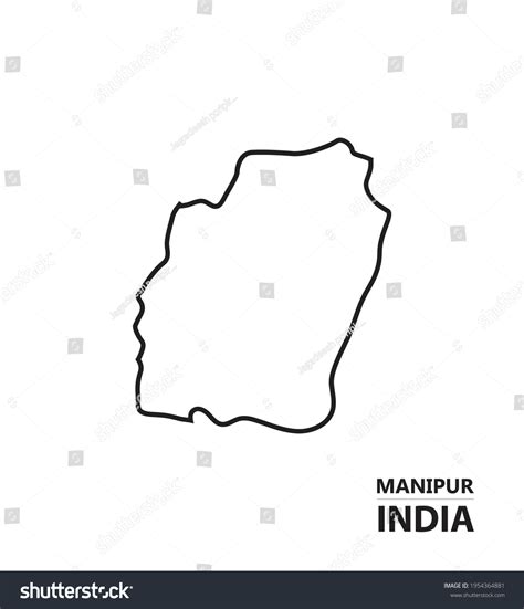 Manipur india outline vector map with white - Royalty Free Stock Vector ...