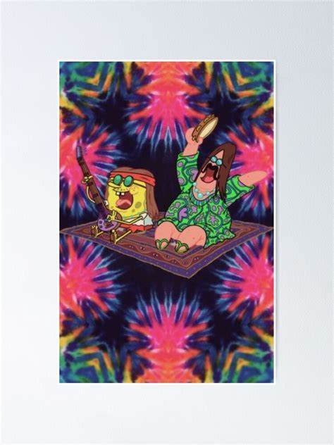 "hippie spongebob" Poster for Sale by bananamilkk | Redbubble