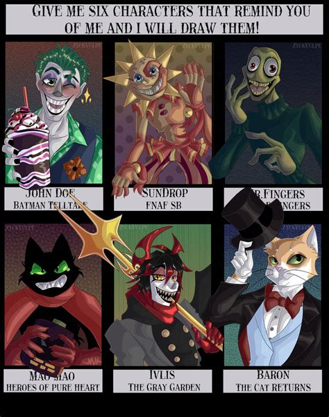 Six characters meme by JackTheCrazyFox on DeviantArt