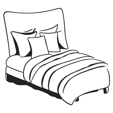 Illustration of bed sheets monocromatic vector illustration doodle line ...