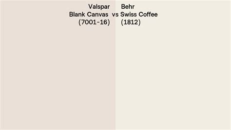 Valspar Blank Canvas (7001-16) vs Behr Swiss Coffee (1812) side by side ...