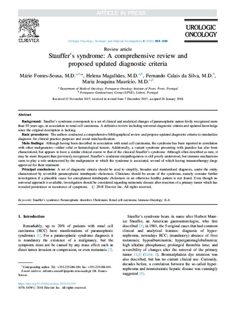 (PDF) Stauffer's syndrome: A comprehensive review and proposed updated diagnostic criteria ...