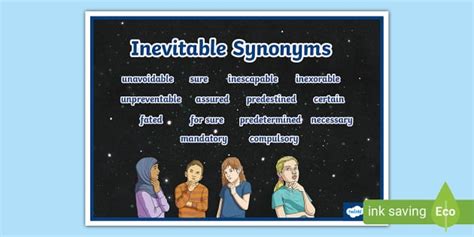 Inevitable Synonyms Word Mat (teacher made) - Twinkl