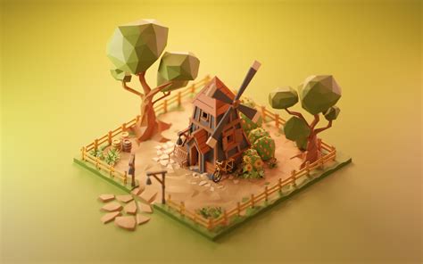 Windmill Animation - Low Poly :: Behance