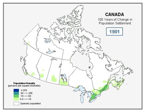 An animated population density map of Canada for the time period between 1901 and 2001 Geography ...