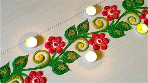 Border Rangoli Designs | Rangoli Border Designs | Simple Border Rangoli Desi… | Simple rangoli ...