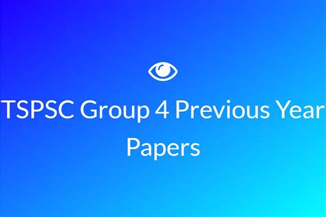 TSPSC Group 4 Previous Year Papers, Download Old Question Paper