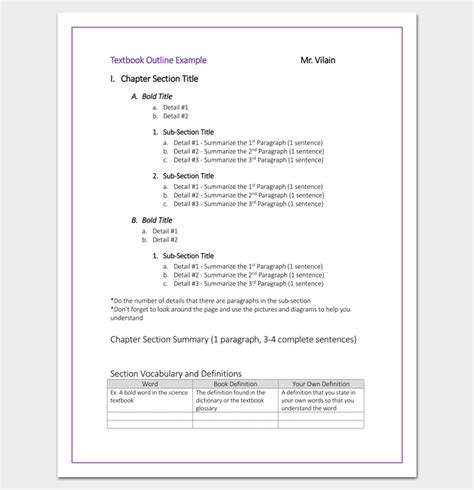 College Textbook Chapter Outline Template | College textbook, Study guide template, Outline notes