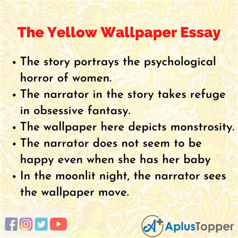 The Yellow Wallpaper Essay | Essay on The Yellow Wallpaper for Students ...