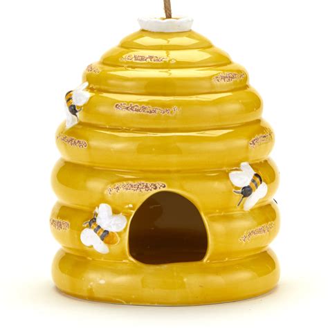 Beehive Hanging Bird House - Bumble Bee Garden and Yard Decoration ...