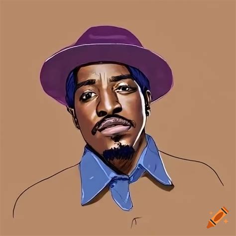 Line drawing of andre 3000 on Craiyon