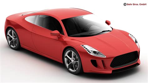 Generic Sports Car 3D Model MAX OBJ 3DS FBX C4D LWO LW LWS | CGTrader.com