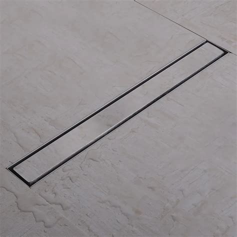 304 Stainless Steel Tile Insert Linear Shower Drains Floor Drain With Curved Flange 50 100cm-in ...