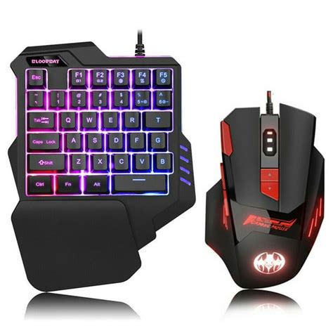 One Handed Keyboard and Mouse 35keys RGB Wired Gaming Keyboard and ...