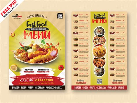 Food Menu Card Design PSD Freebie | PSDFreebies.com