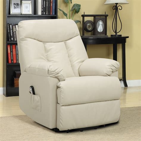 Electric Lift Chair Recliner Cream Leather Power Motion Lounge Seat Wall Hugger - Lifts & Lift ...