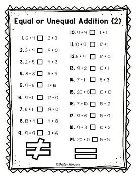 Equal or Unequal Addition {Grade 2-3} by Rathgeber Resources | TPT