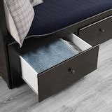 HEMNES daybed with 3 drawers/2 mattresses, black-brown/Åsvang firm, Twin - IKEA