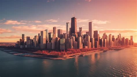 Premium AI Image | Chicago skyline by the lake