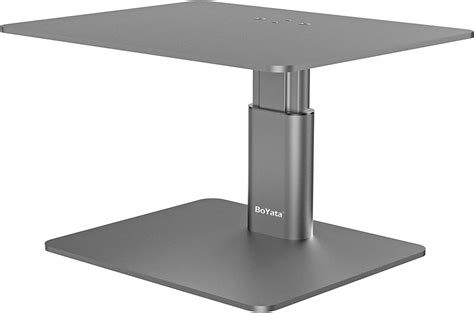 BoYata Monitor Stand Riser, Metallic Adjustable Height Desktop Stand Storage Organizer ...