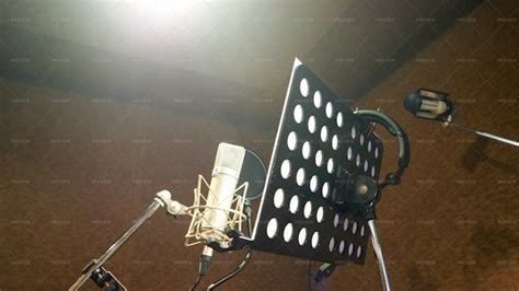 Microphone On Pop Filter And Note Stand - Stock Photos | Motion Array