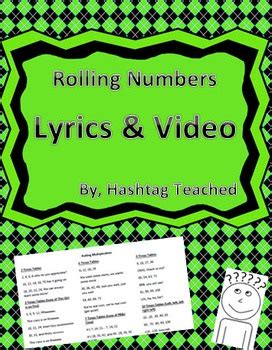 Rolling Numbers 2s - 12s Multiplication Chant Lyrics by Hashtag Teached