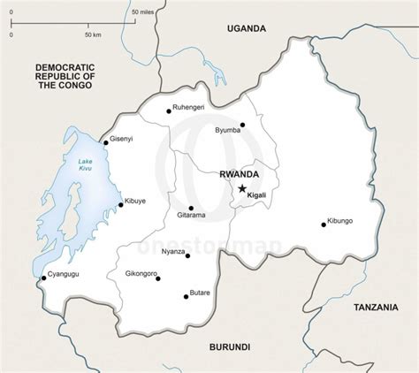 Free Vector Map of Rwanda Outline | One Stop Map