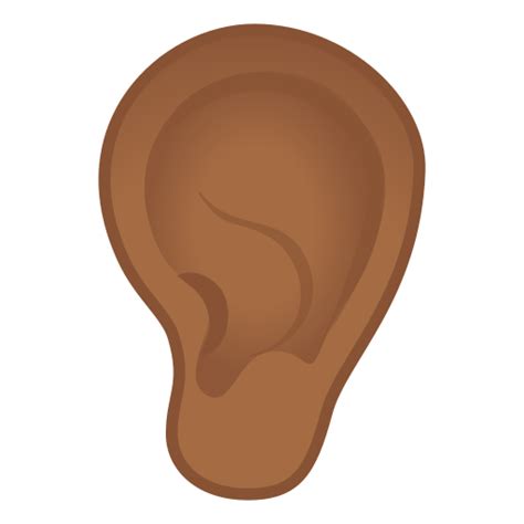 👂🏾 Ear Emoji with Medium-Dark Skin Tone Meaning and Pictures