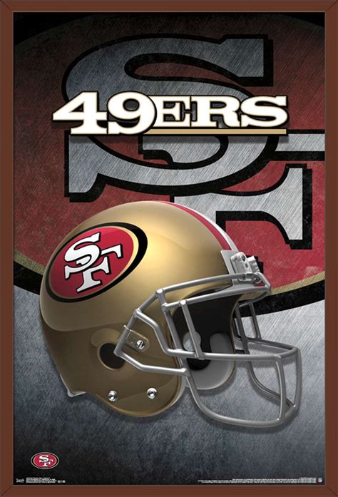 NFL San Francisco 49ers - Helmet 15 Wall Poster, 22.375" x 34", Framed - Walmart.com