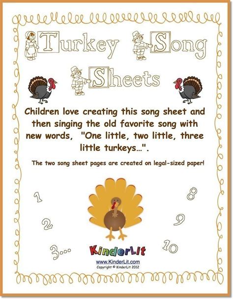 Turkey Song Sheet | Song sheet, Turkey songs, Turkey math