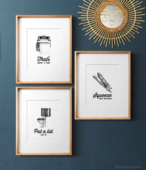 Funny Bathroom Art Set PRINTABLE Art Bathroom Wall Decor - Etsy