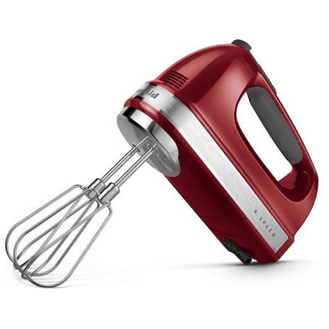 KitchenAid 9-Speed Empire Red Hand Mixer with Beater and Whisk Attachments KHM926ER - The Home Depot